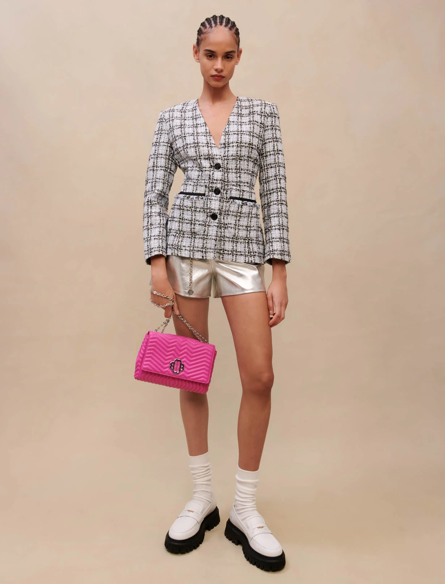 Chaqueta de traje efecto tweed