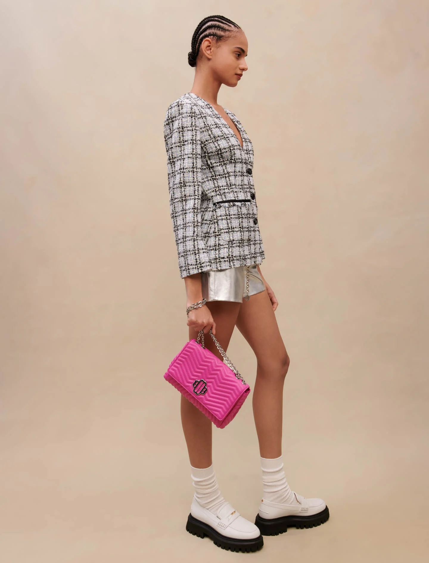 Chaqueta de traje efecto tweed - Imagen 4