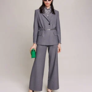 Chaqueta de traje con cinturón