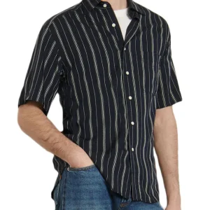 Camisa Oversized Stripes Marino