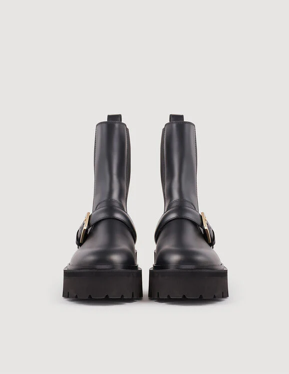 Botines de cuero negro - Imagen 3