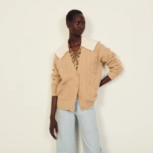 Cardigan de punto con cuello