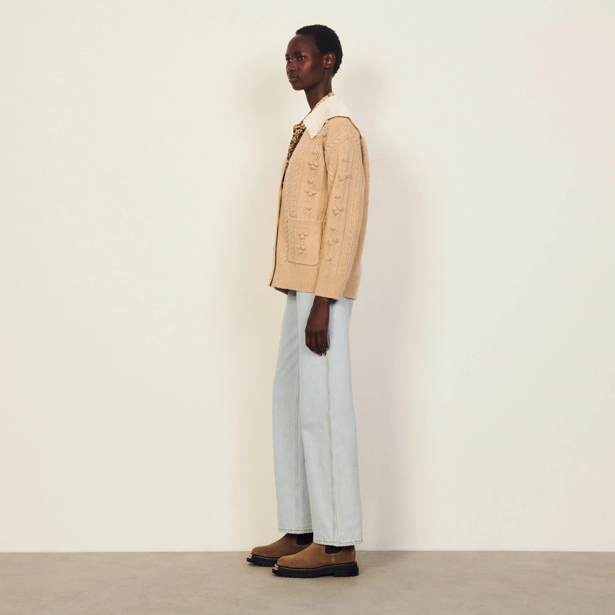 Cardigan de punto con cuello - Imagen 3