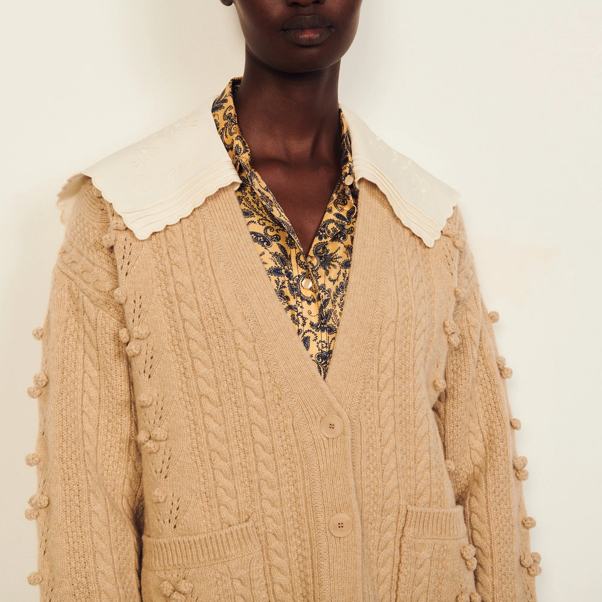 Cardigan de punto con cuello - Imagen 4