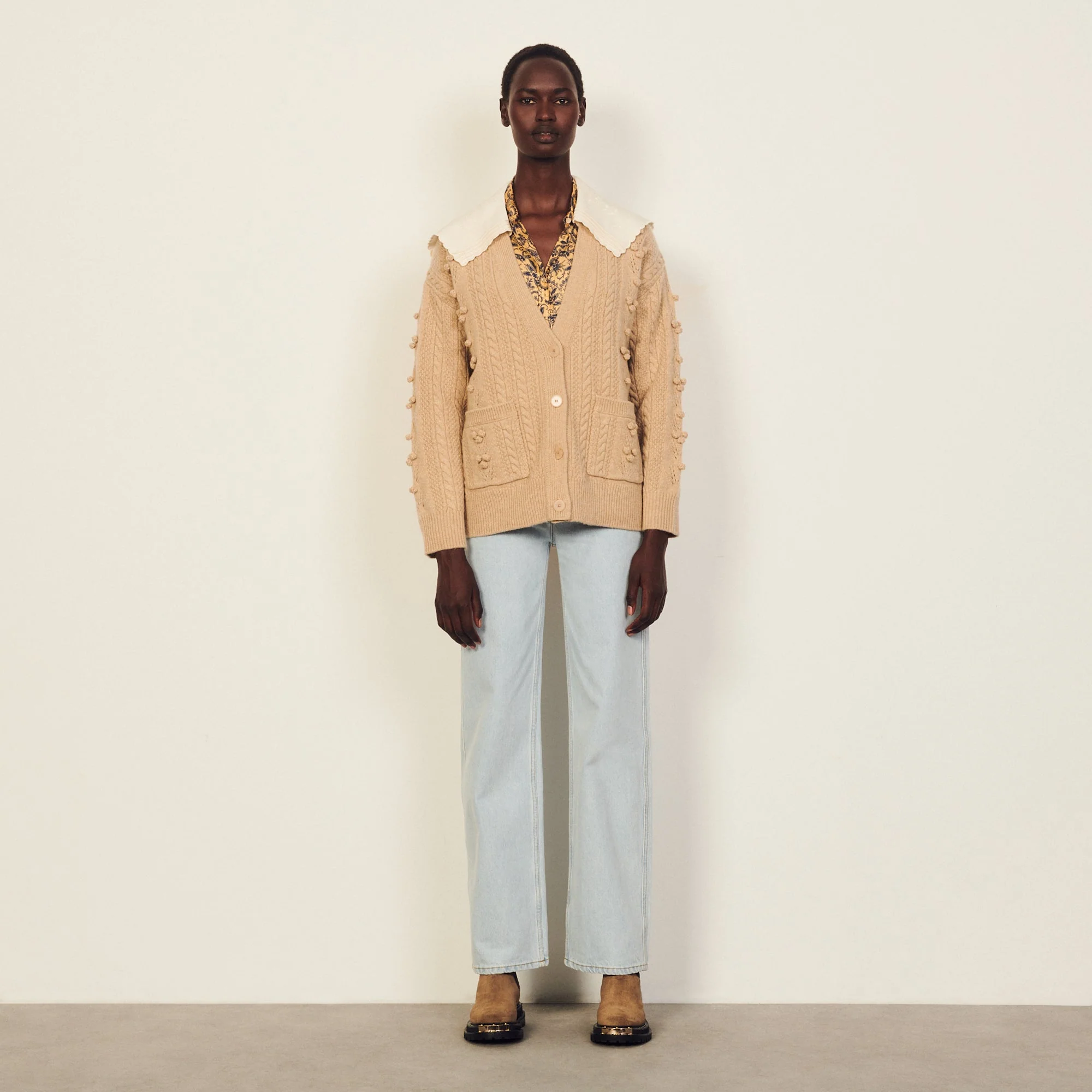 Cardigan de punto con cuello - Imagen 5