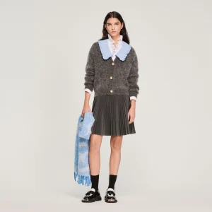 Cárdigan de punto con cuello grande