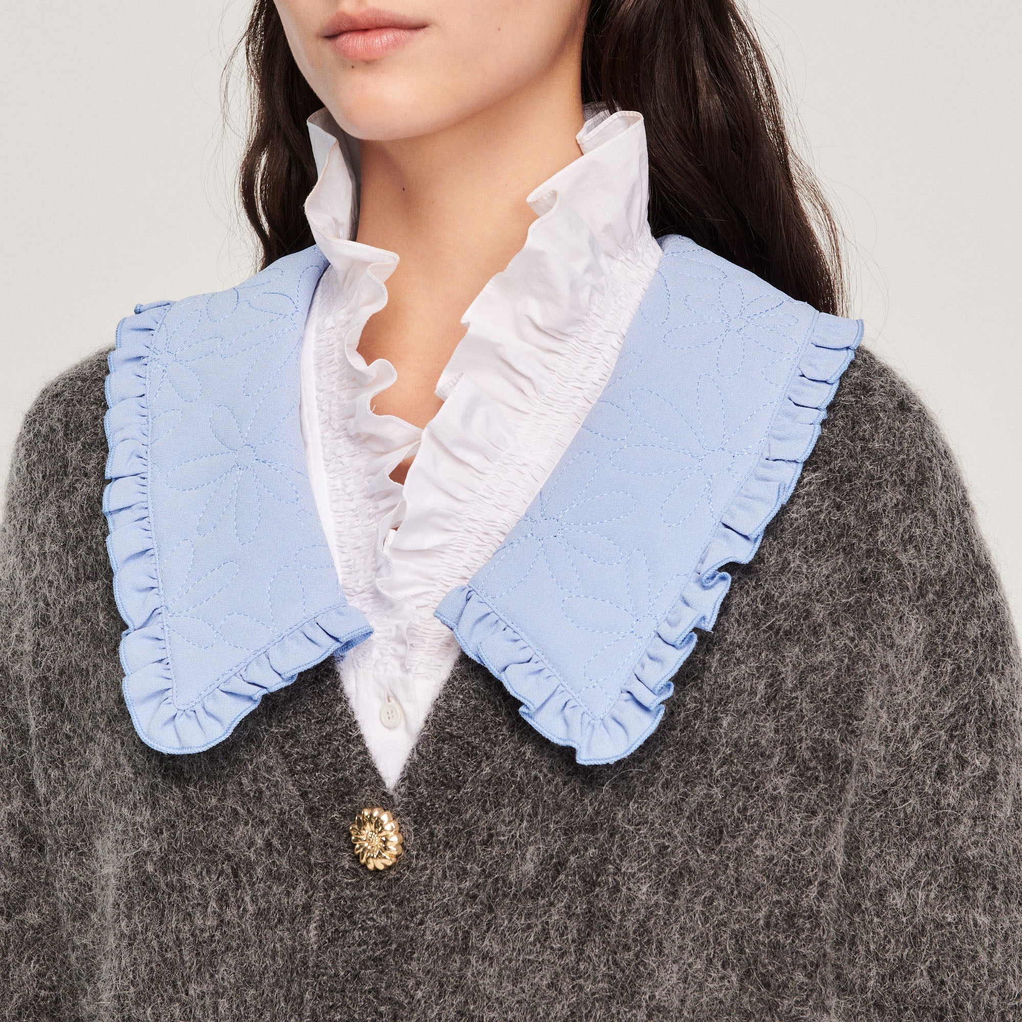 Cárdigan de punto con cuello grande - Imagen 3