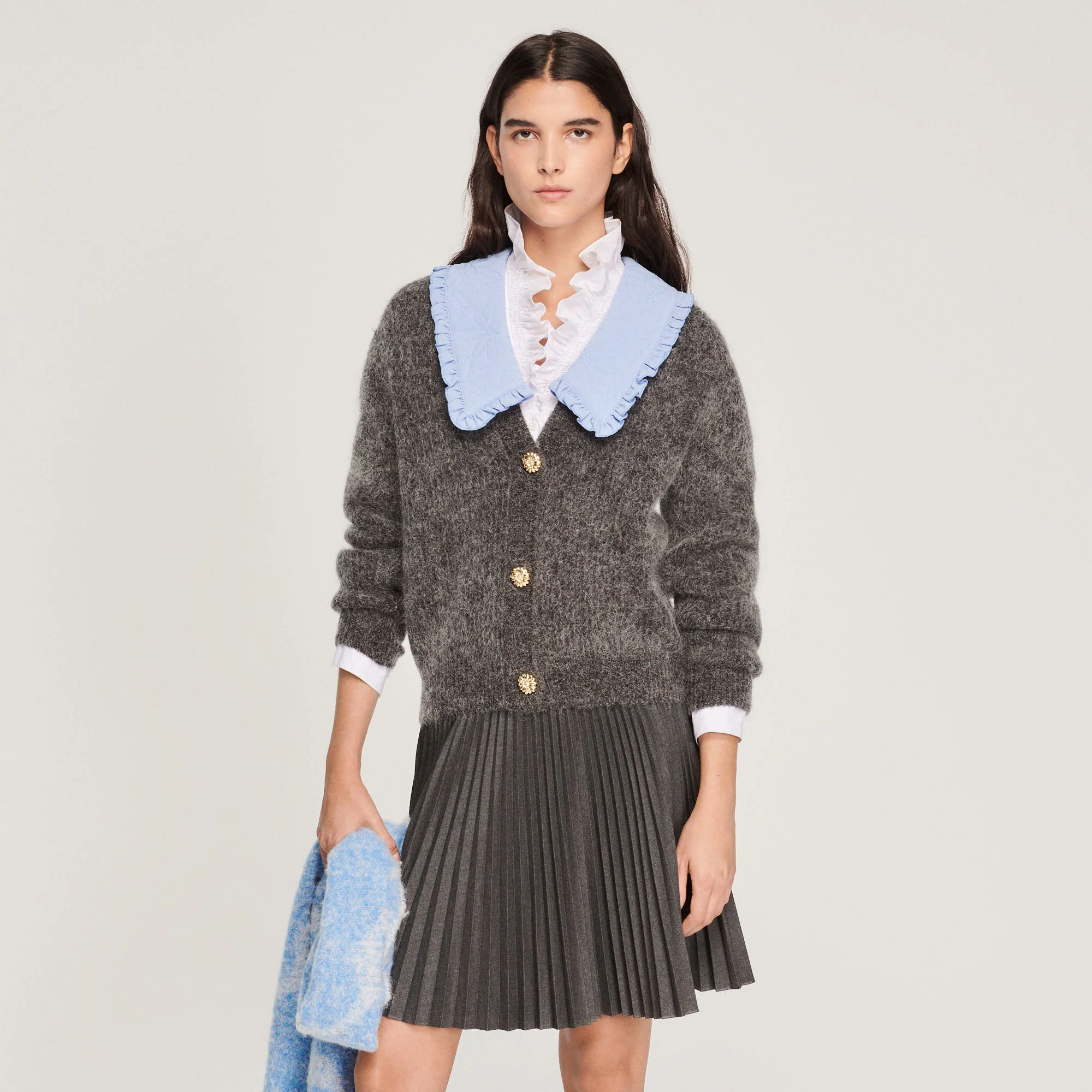 Cárdigan de punto con cuello grande - Imagen 4