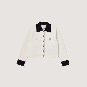 Cárdigan corto de punto aterciopelado