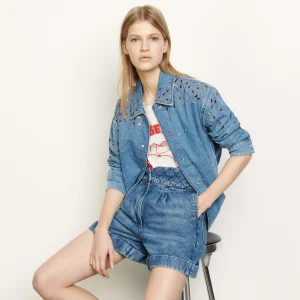 Camisa de denim con strass multicolores Ruby