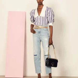 Camisa de rayas con cuello oversize