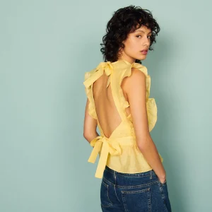 Blusa avolantada, abertura en espalda