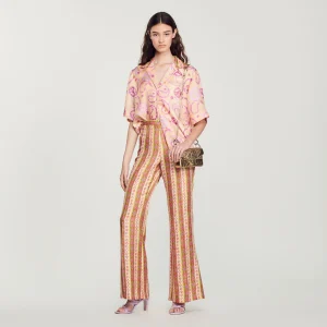 Camisa fluida con estampado Peace&Love