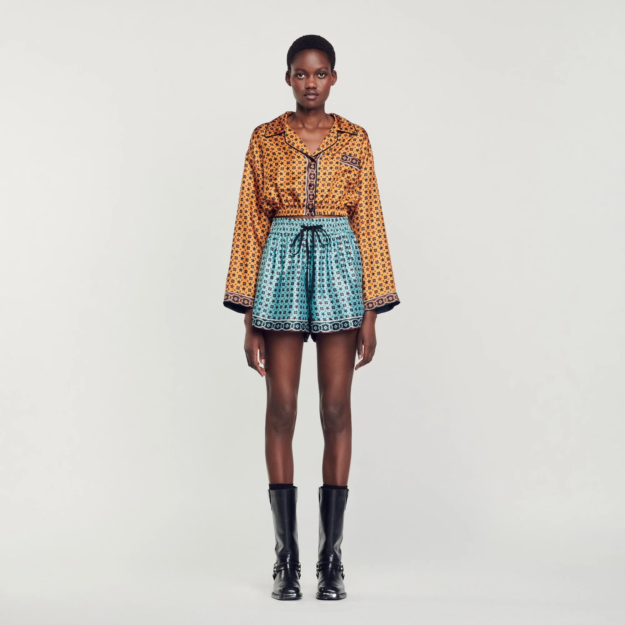 Camisa corta estampada