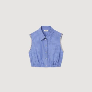 Camisa corta de rayas