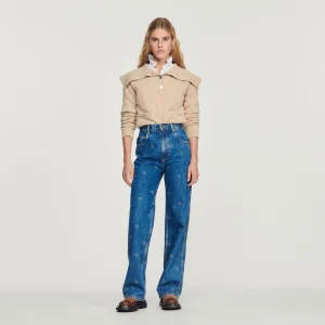 Vaquero recto con bordados doble S