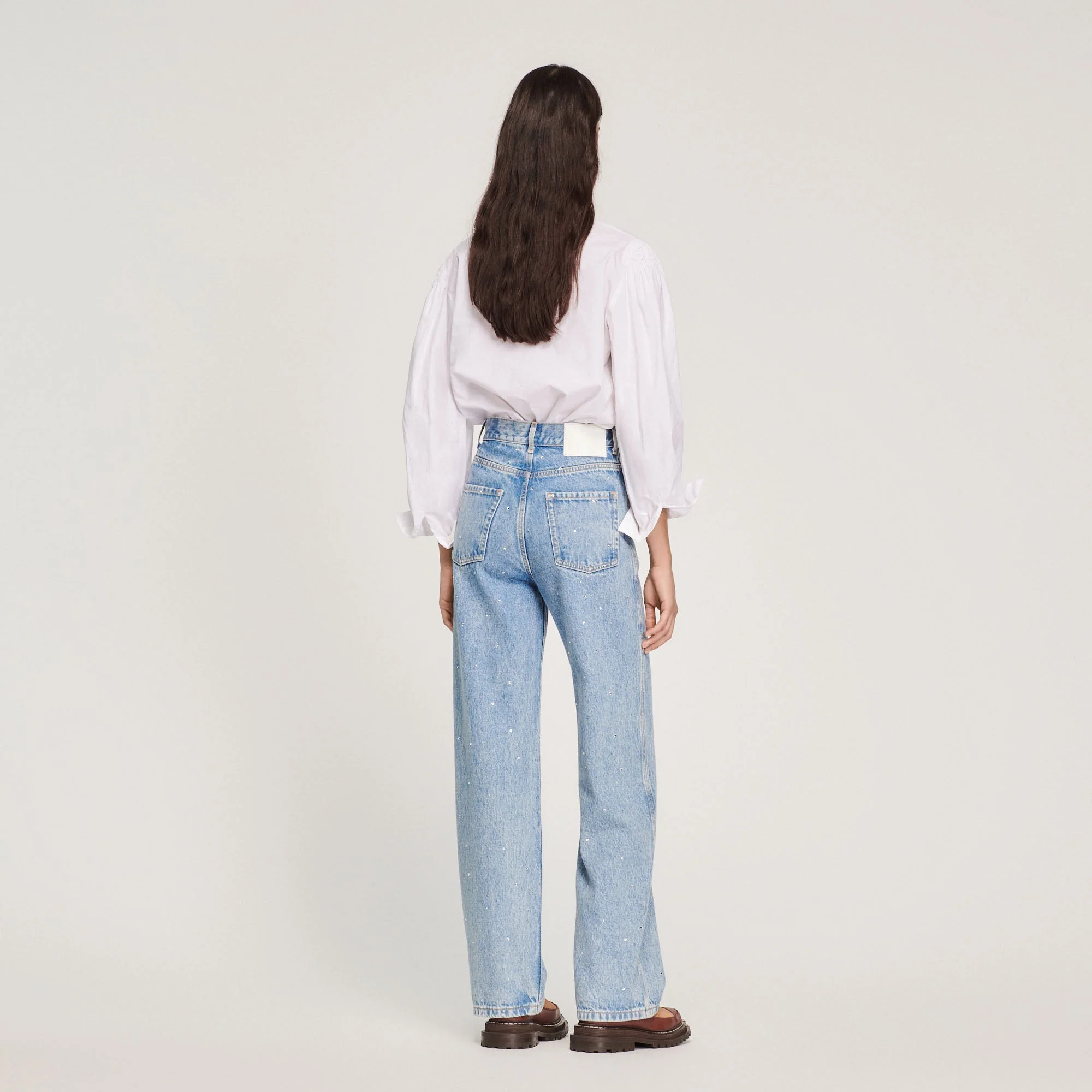 Vaquero recto con strass - Imagen 5