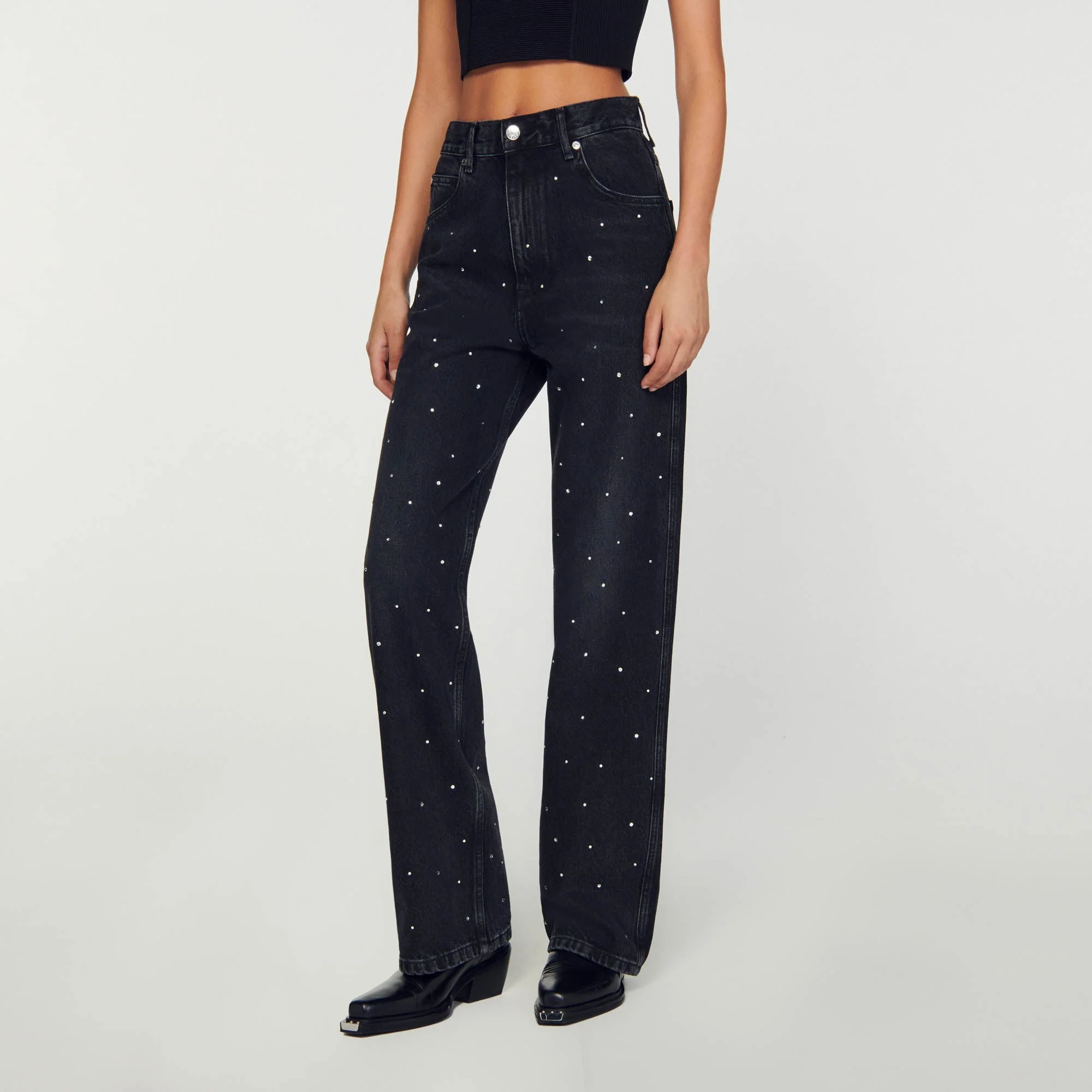 Pantalón vaquero con estrás - Imagen 4