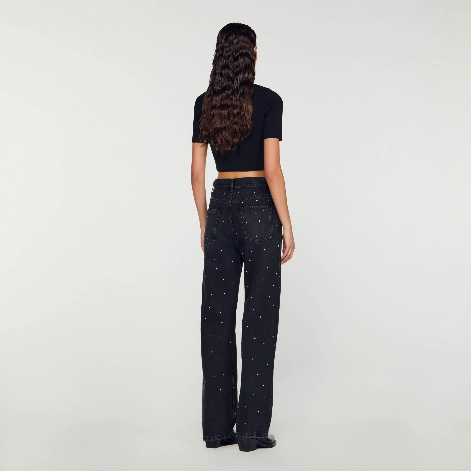 Pantalón vaquero con estrás - Imagen 5