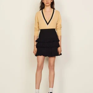 Falda con volantes de punto