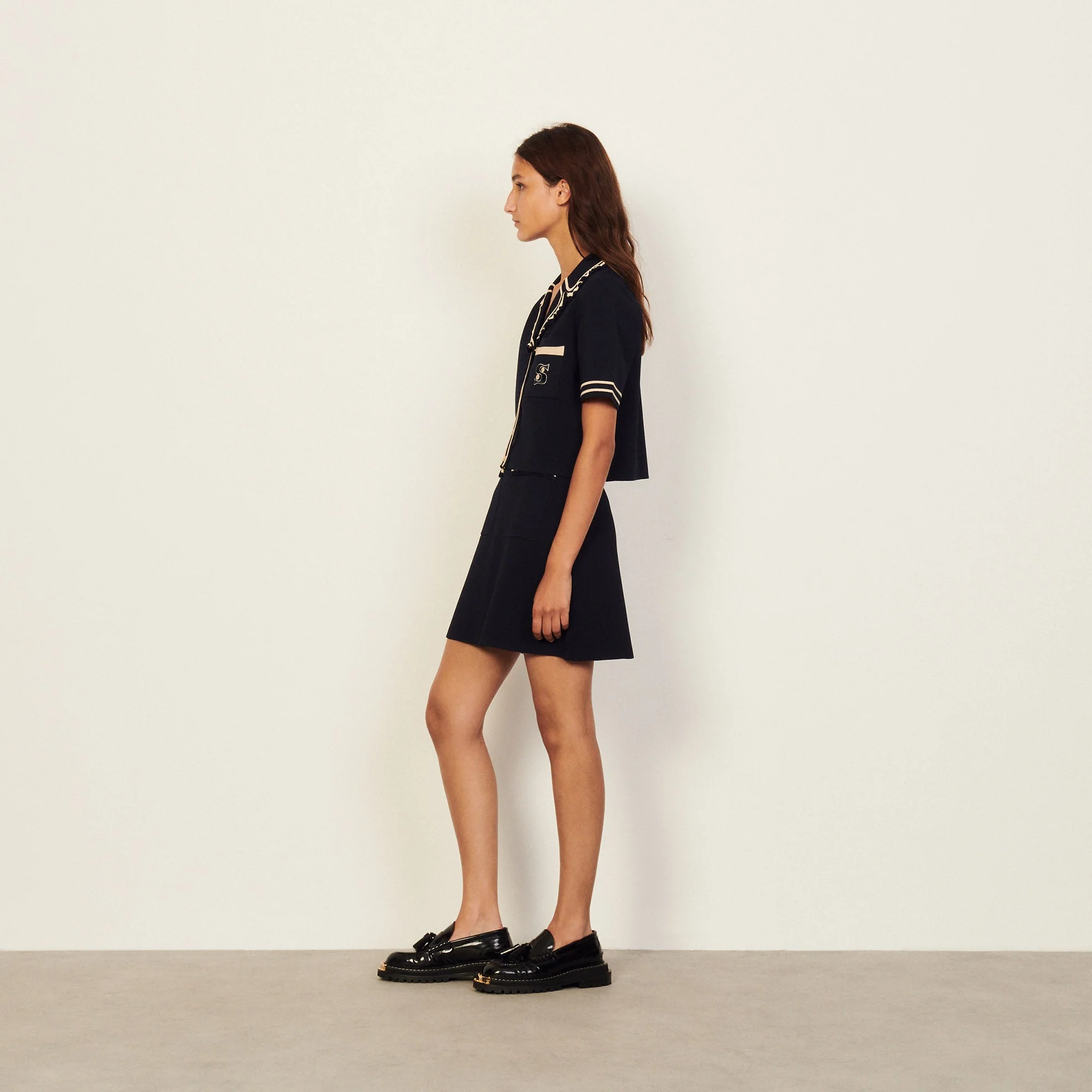 Falda Tejida Flash Azul Marino - Imagen 3