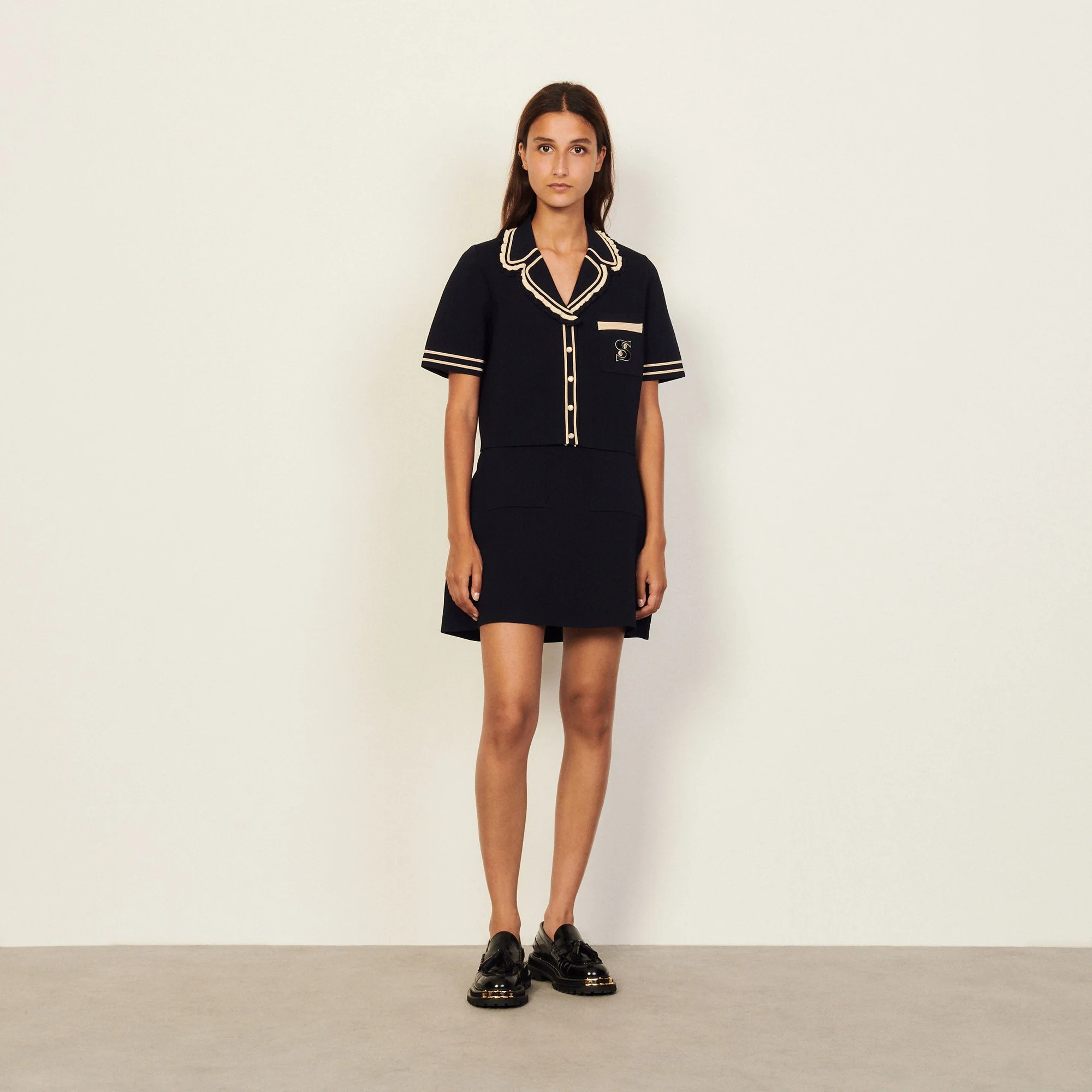 Falda Tejida Flash Azul Marino - Imagen 5