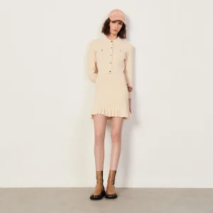 Falda corta de punto gofrado