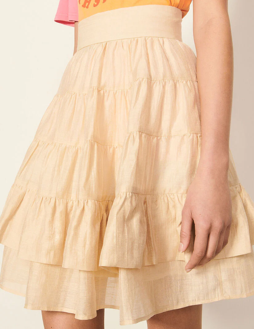 Falda Tejida Fanfan Beige - Imagen 4