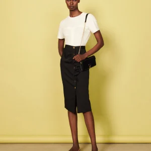 Falda lápiz midi avolantada