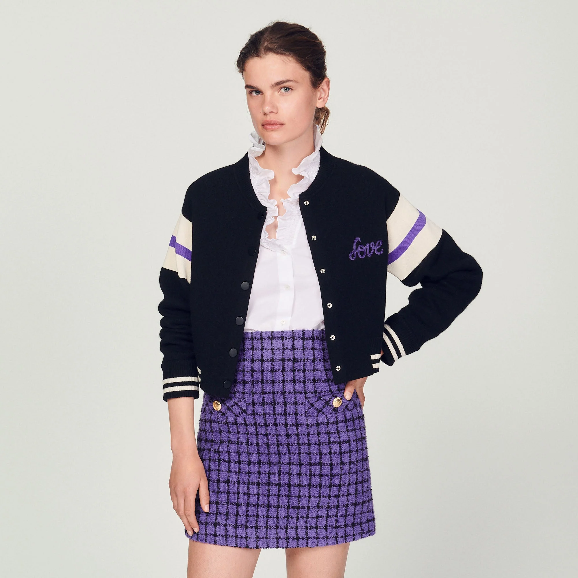 Falda corta de tweed - Imagen 4