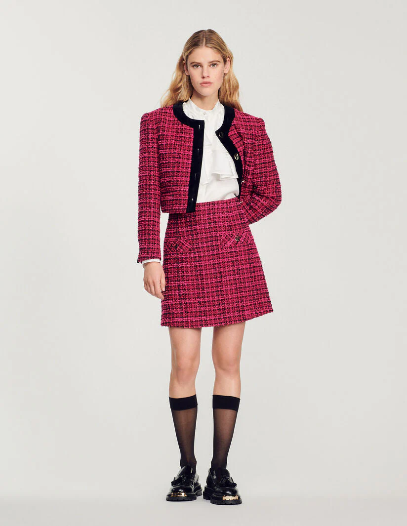 Falda corta de tweed