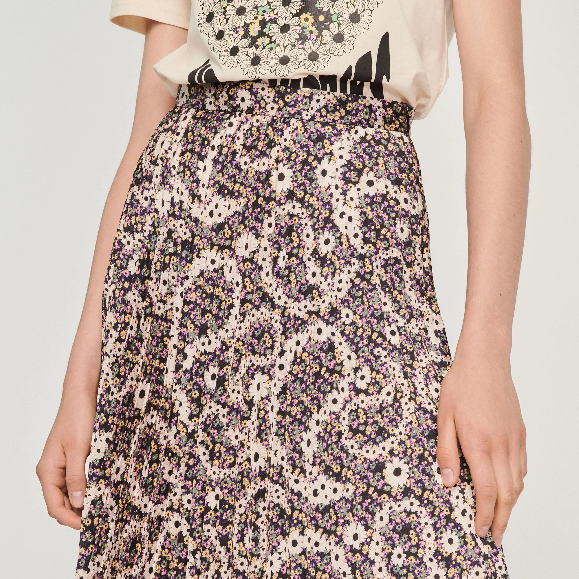 Falda midi plisada y estampada - Imagen 3