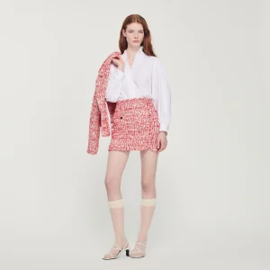 Falda corta de tweed