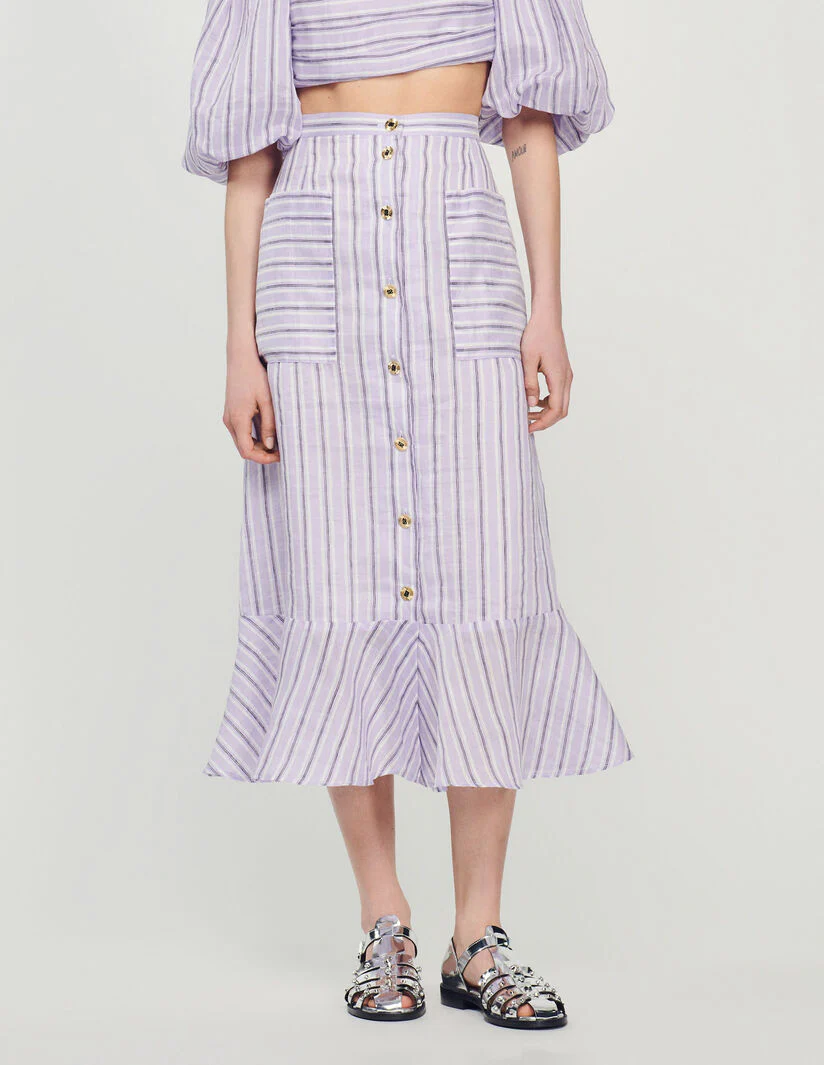 Falda evasé de rayas - Imagen 3