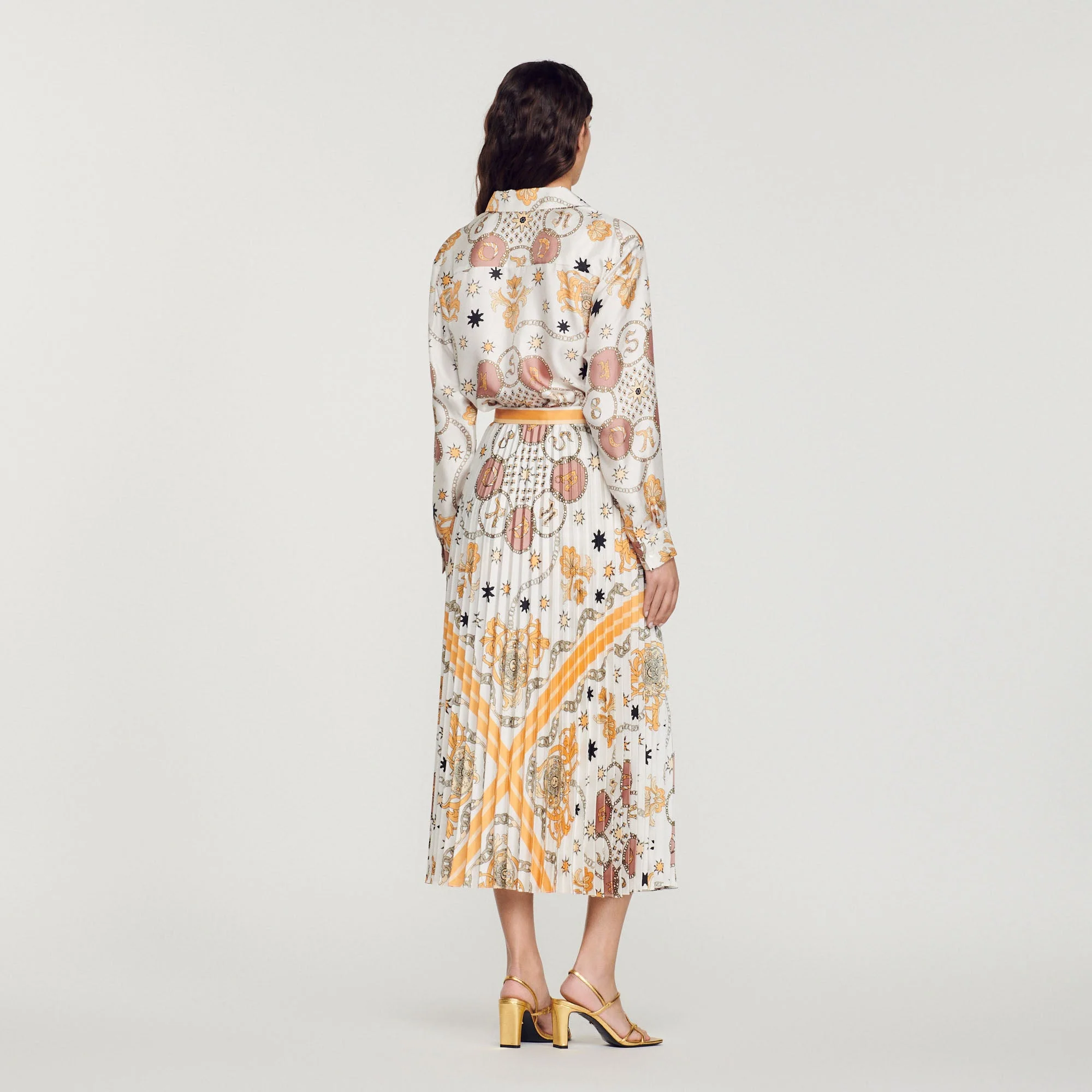 Falda plisada con estampado estilo mascada - Imagen 5