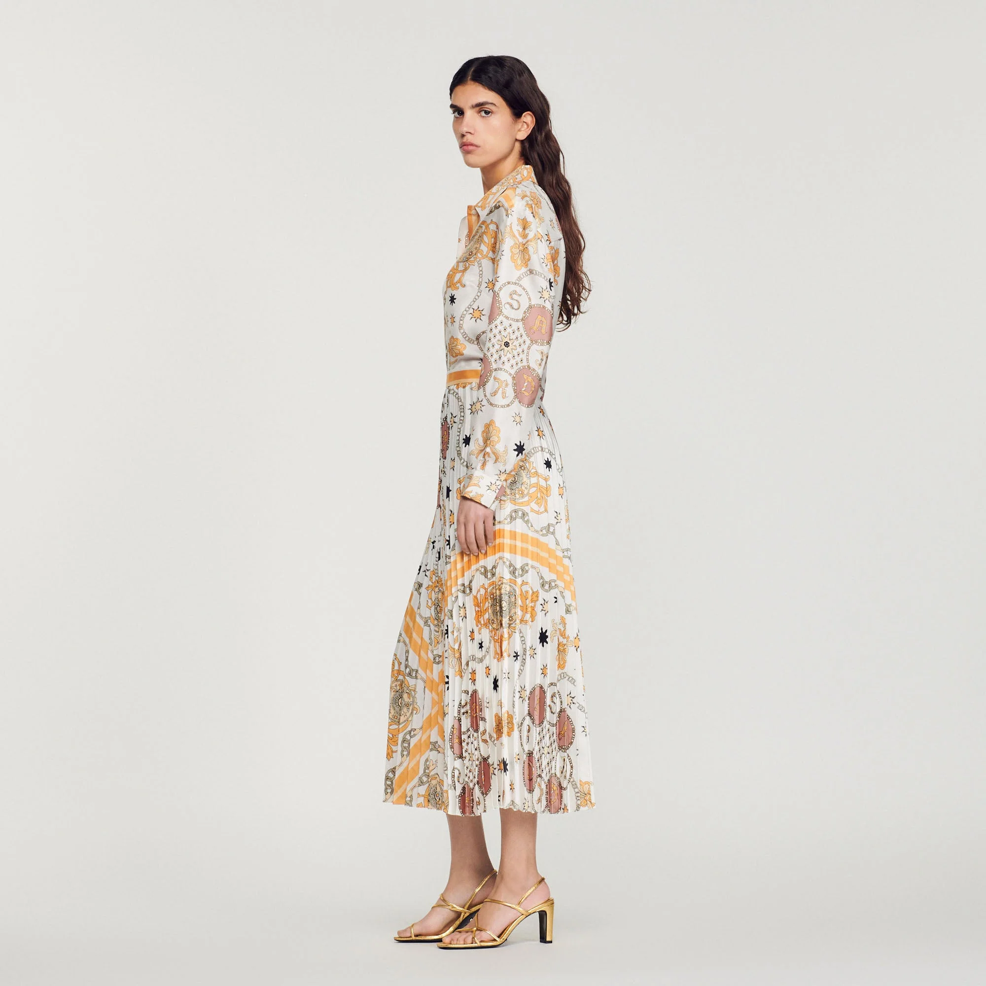 Falda plisada con estampado estilo mascada - Imagen 6