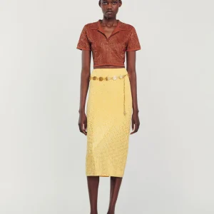 Falda midi sublimada con strass