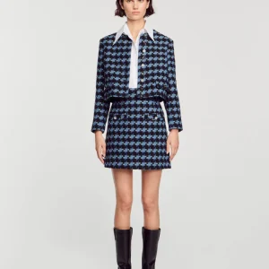 Falda corta de tweed