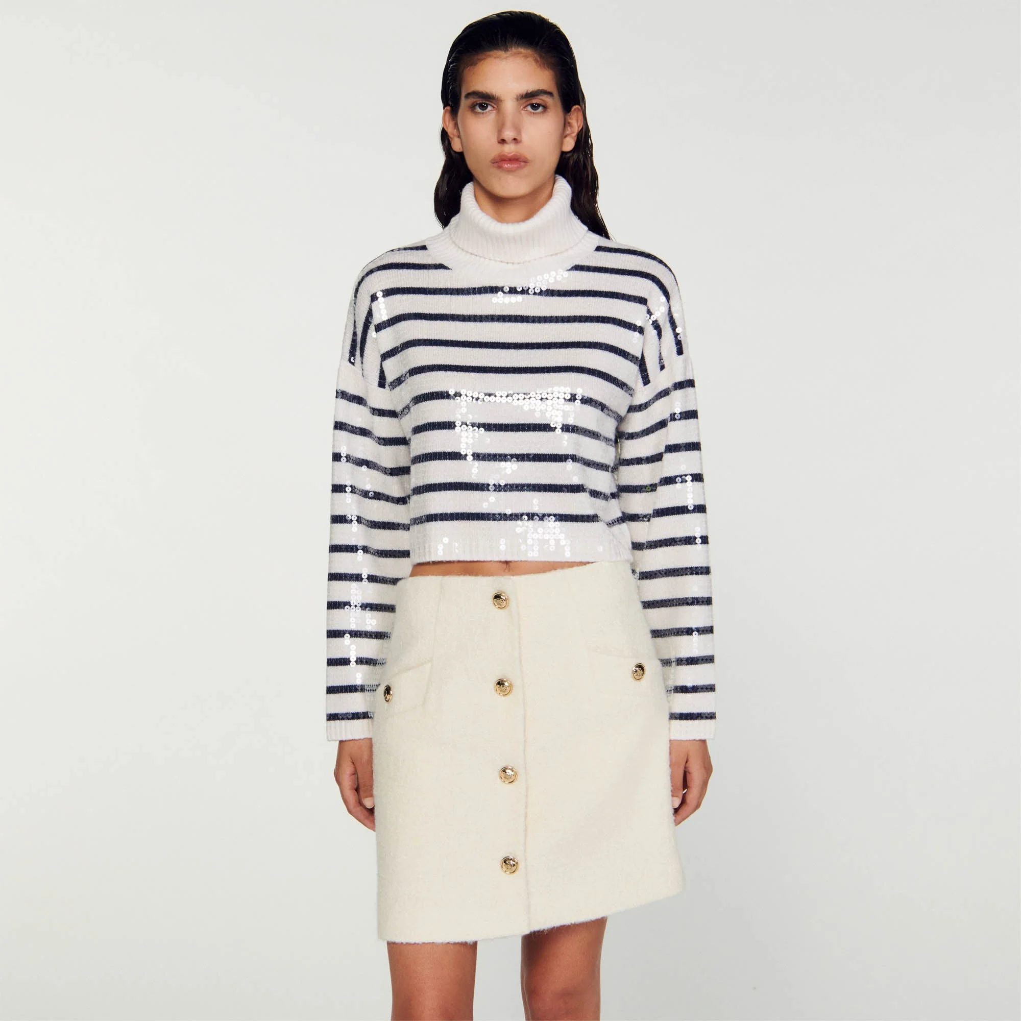 Falda corta de tejido de rizo - Imagen 4