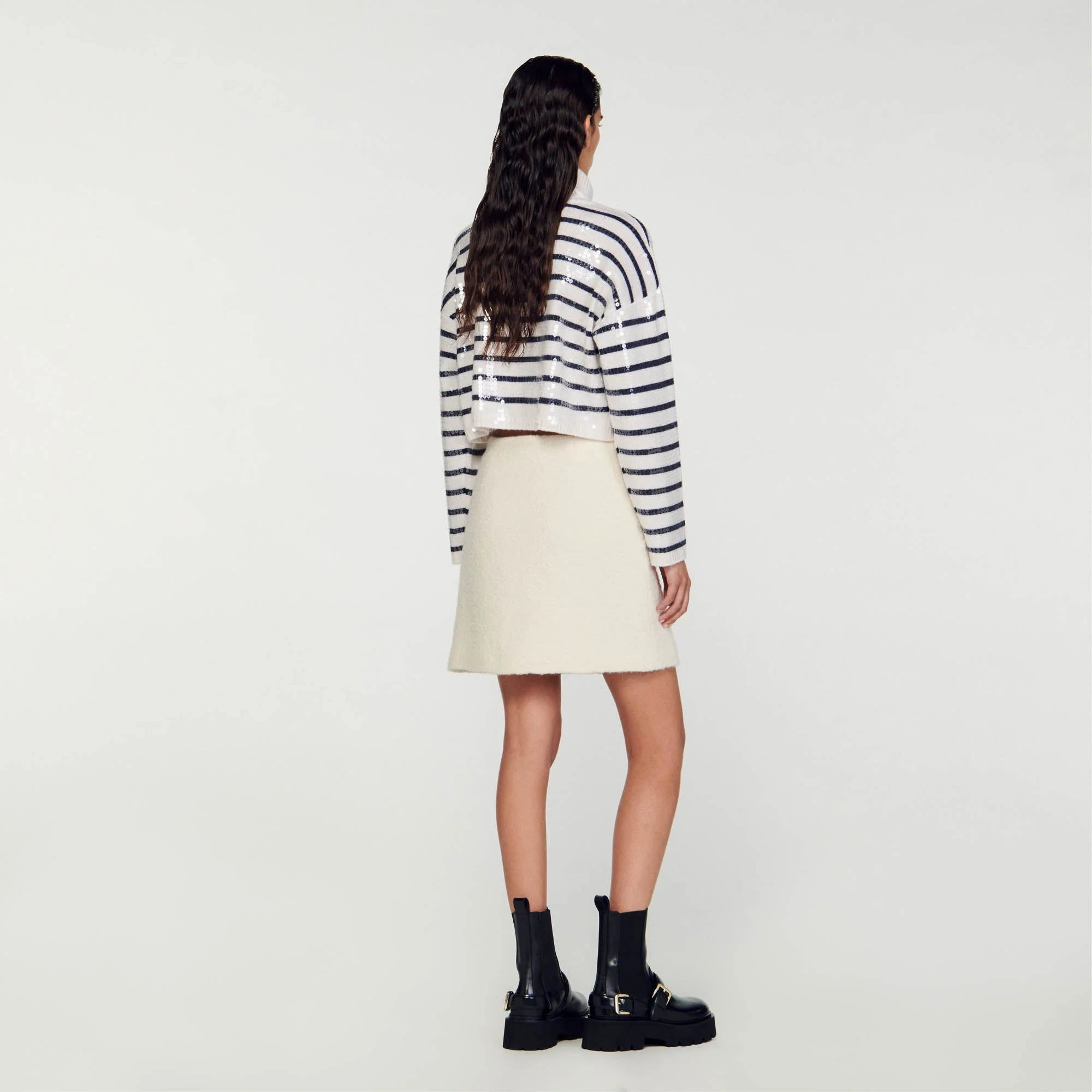 Falda corta de tejido de rizo - Imagen 5