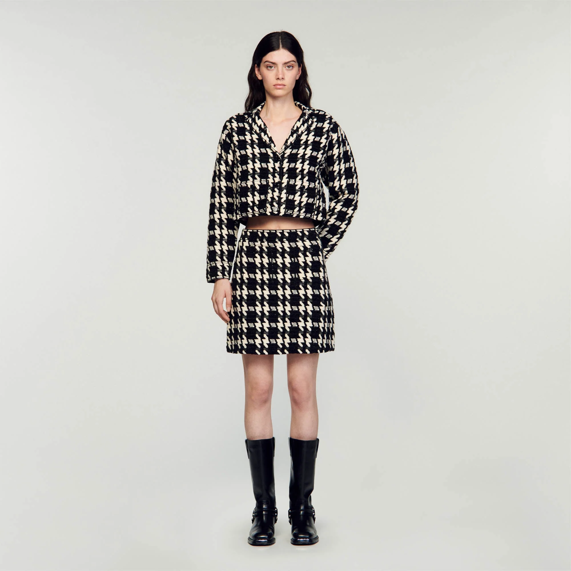 Falda corta de pata de gallo