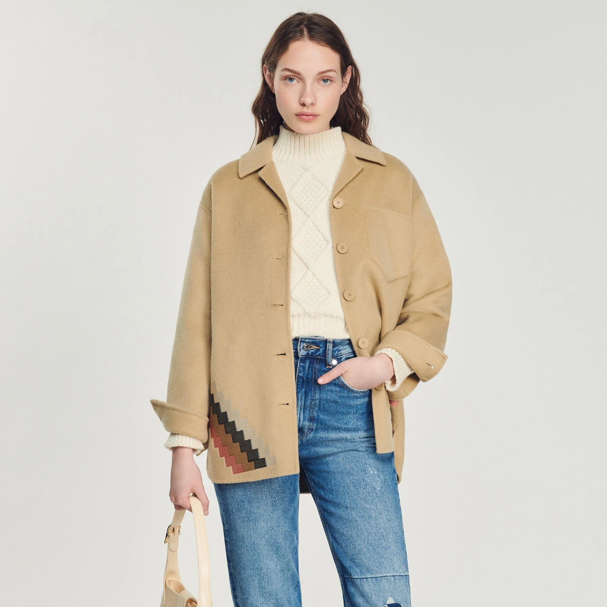Abrigo de lana con bordados - Imagen 4