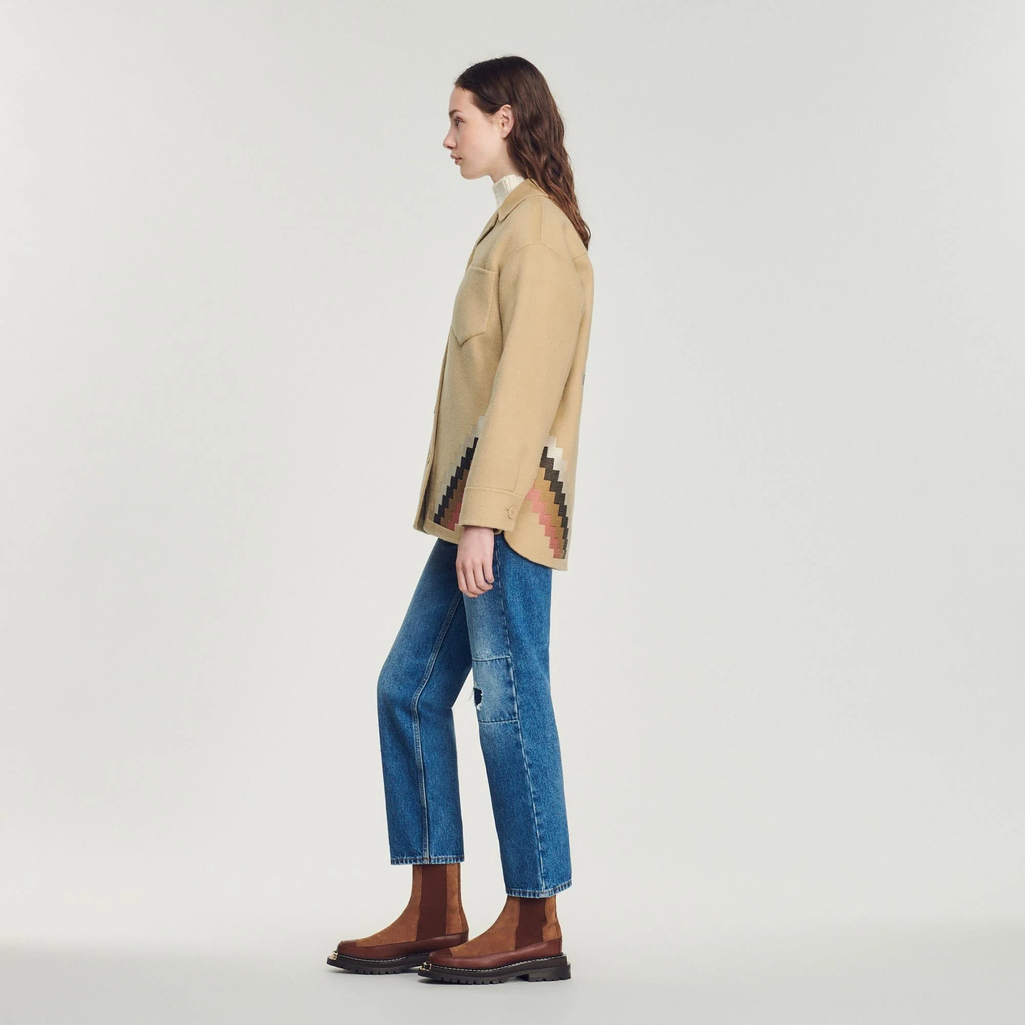 Abrigo de lana con bordados - Imagen 6