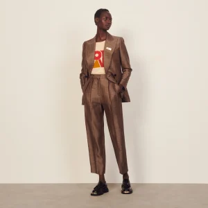 Pantalón de jacquard de talle alto