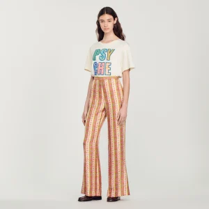 Pantalón ancho fluido estampado