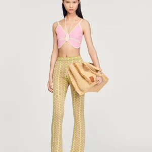 Pantalón de punto con motivos