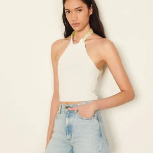 Top espalda desnuda con fular