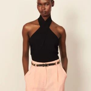 Top de espalda desnuda cruzado