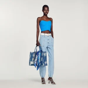 Bustier corto de tweed