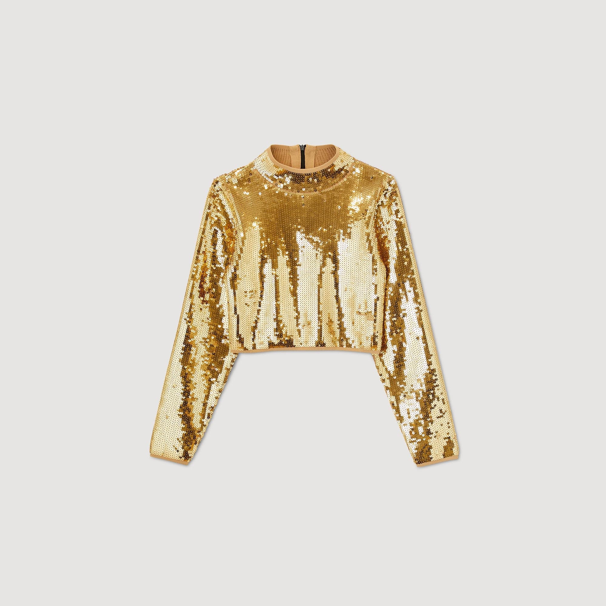 Jersey corto de punto con lentejuelas - Imagen 7